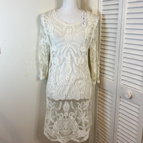 On The Road Other - On the Road Cream Mesh Bathing Suit CoverUp.  Size S/M